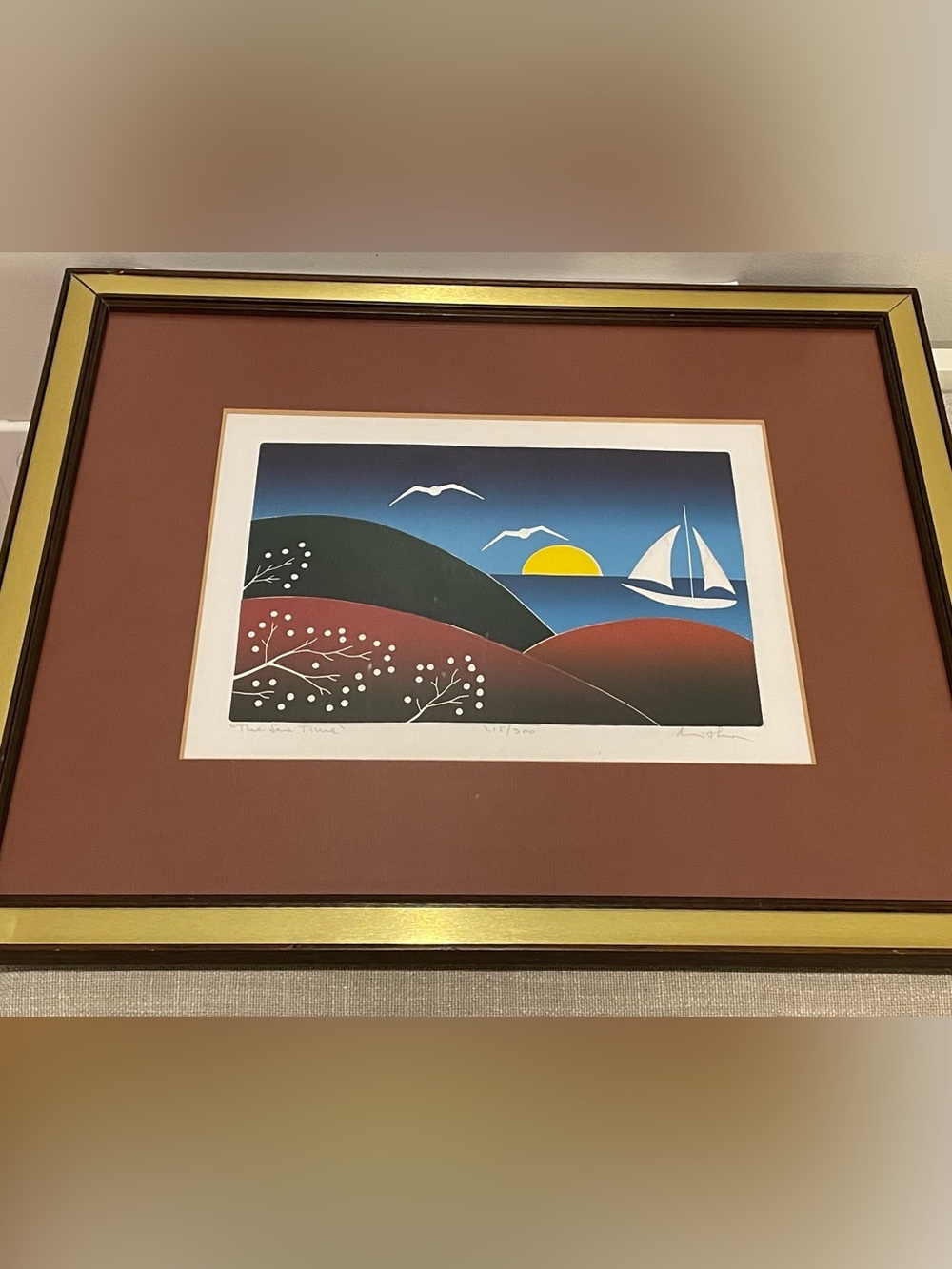 Vintage Misha Moracha Signed “The Sea Time” Framed Artwork